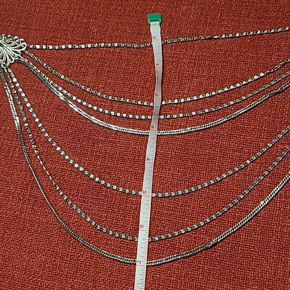Elegant Silver Multi-Layer Necklace - Picture 8 of 9